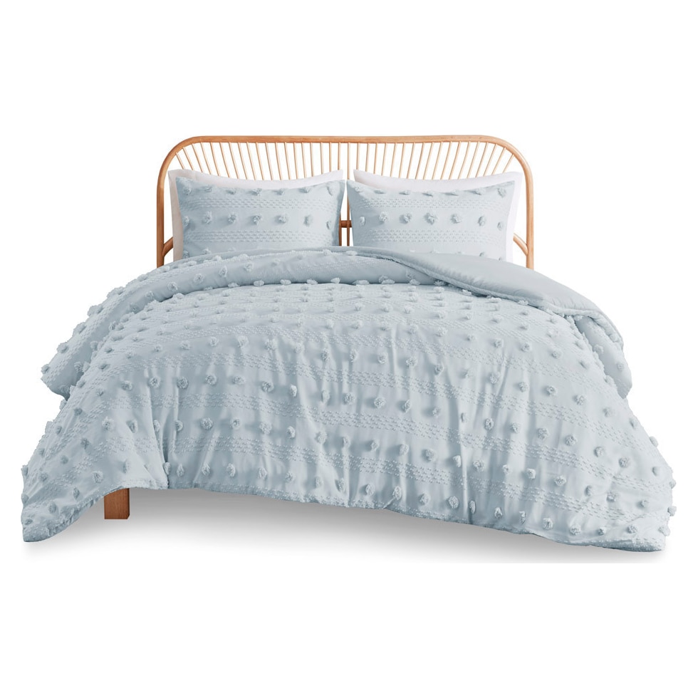 kamila blue full queen bedding set   