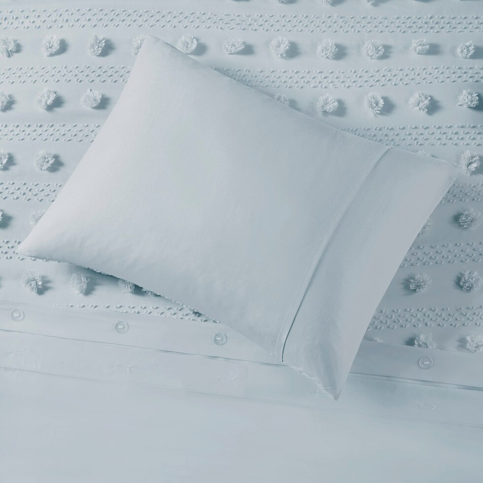 kamila blue full queen bedding set   