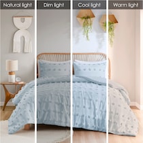 kamila blue full queen bedding set   