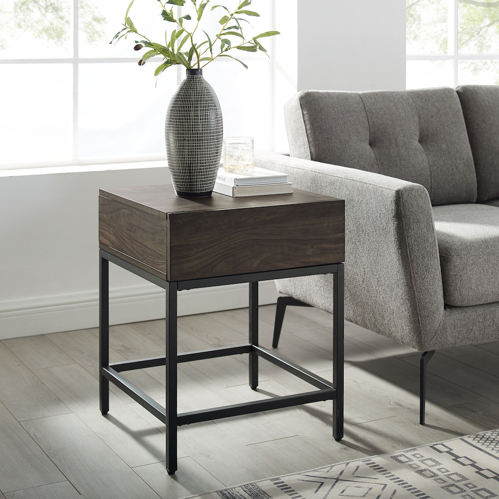 kaplan dark brown end table   