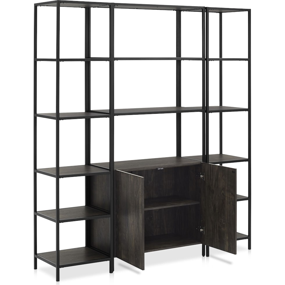 kaplan dark brown etagere   