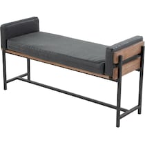 kari black vegan leather brown bench   