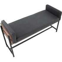 kari black vegan leather brown bench   