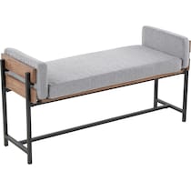 kari light gray brown bench   