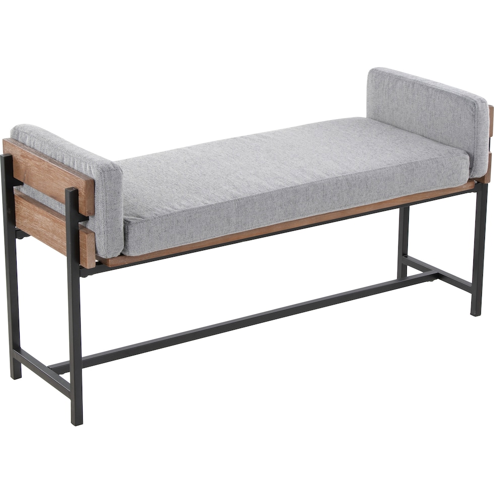 kari light gray brown bench   