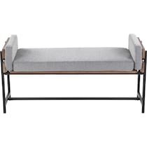 kari light gray brown bench   
