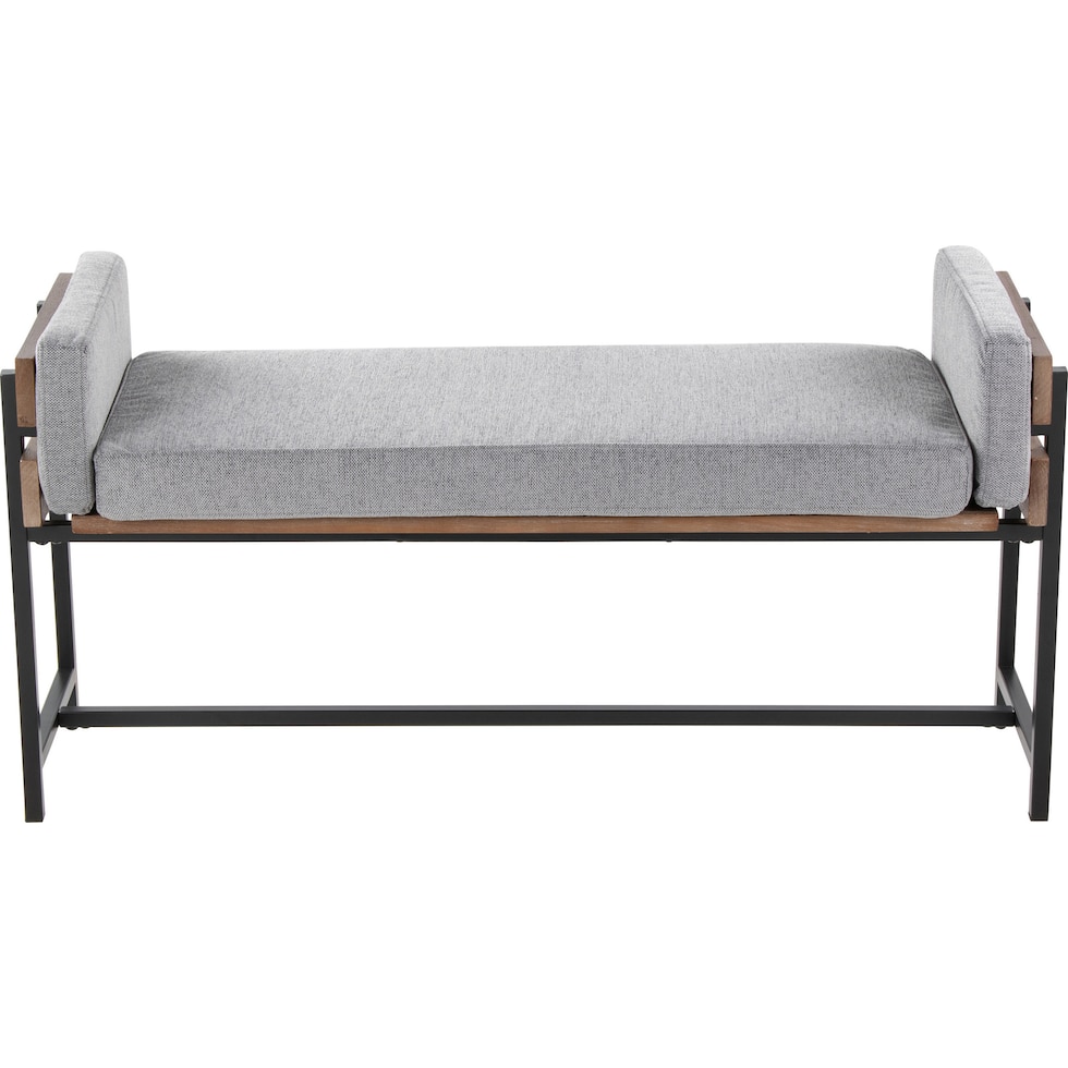 kari light gray brown bench   