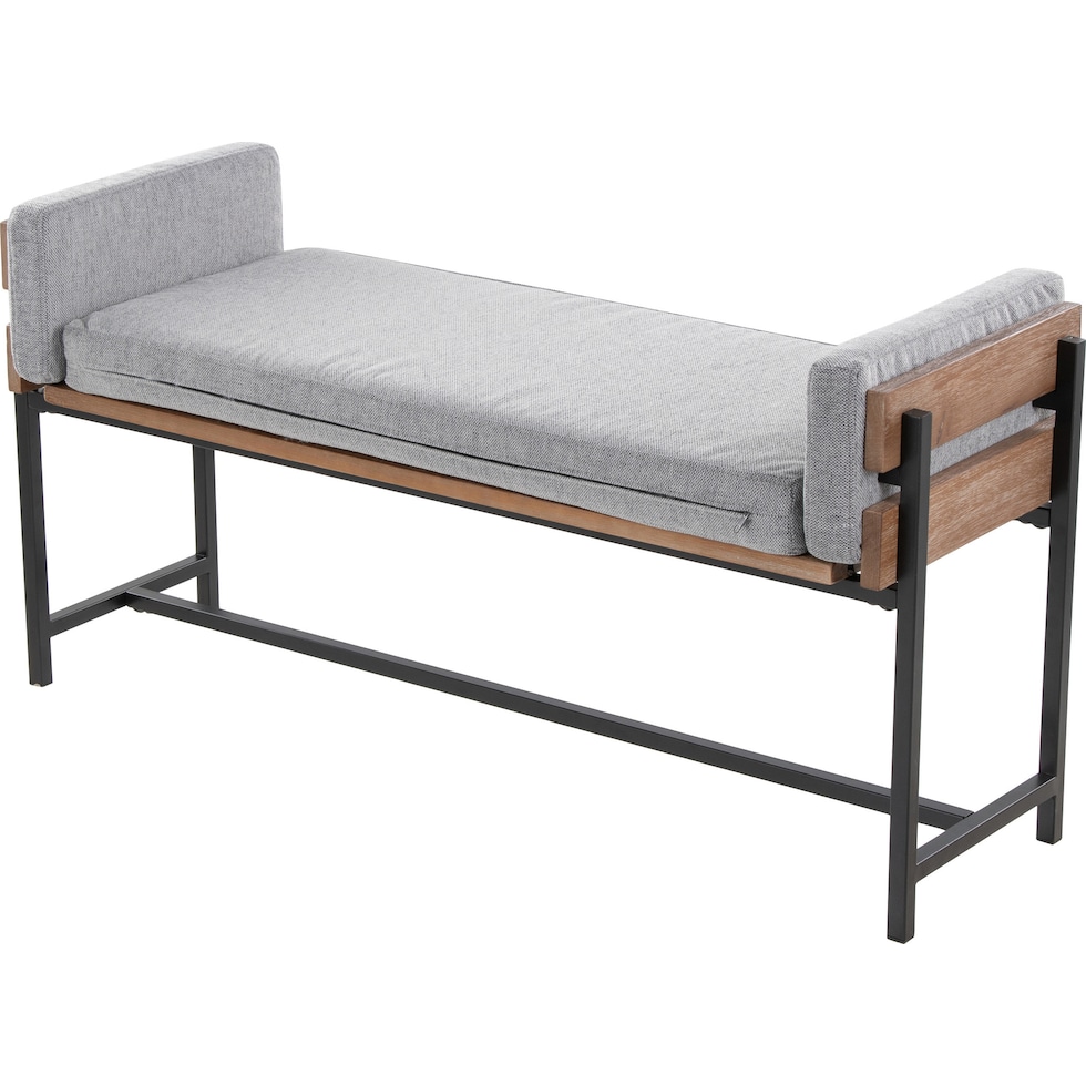kari light gray brown bench   