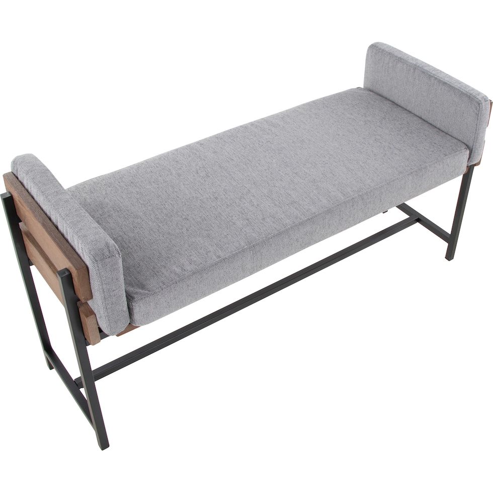 kari light gray brown bench   
