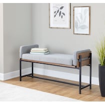kari light gray brown bench   