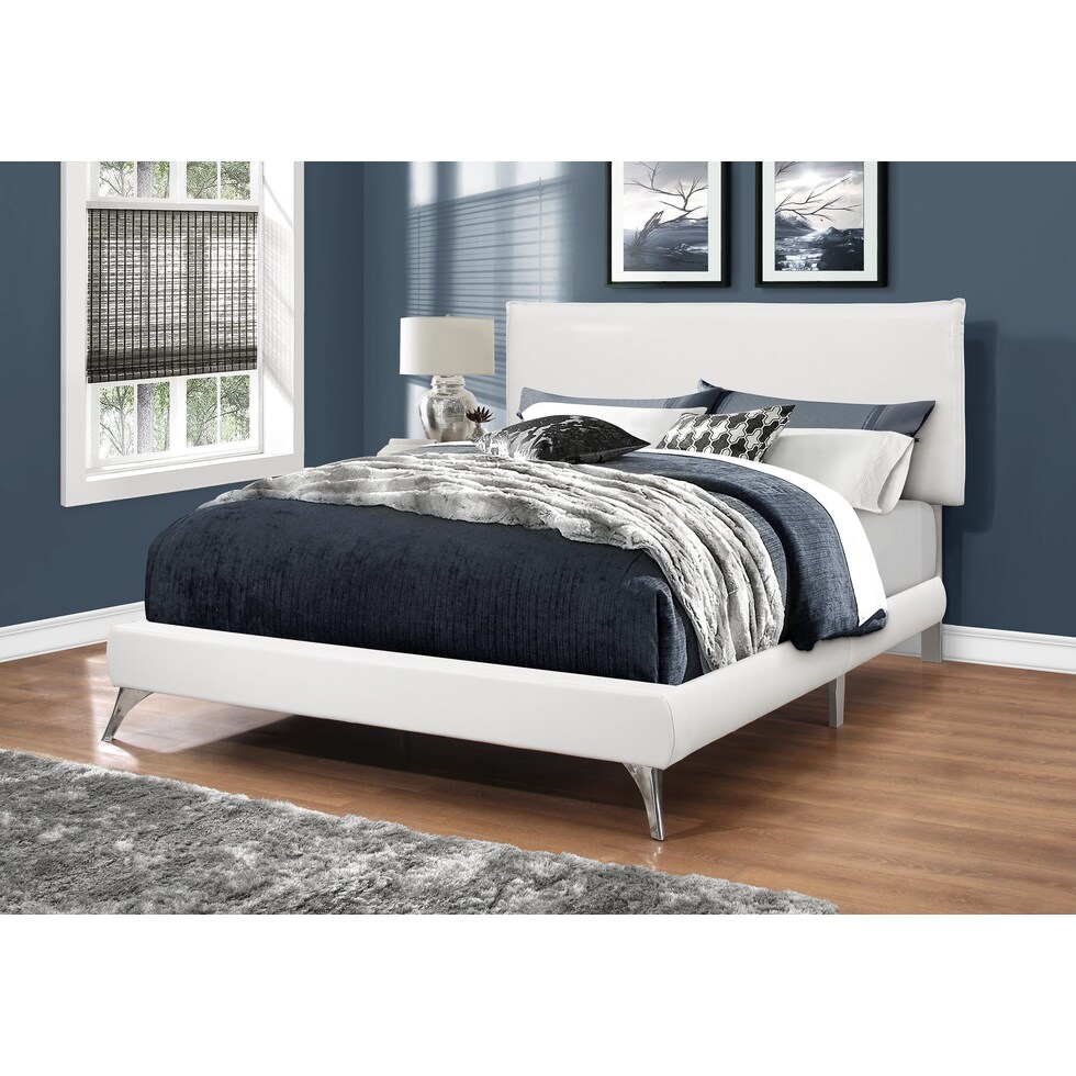 kasey white queen bed   