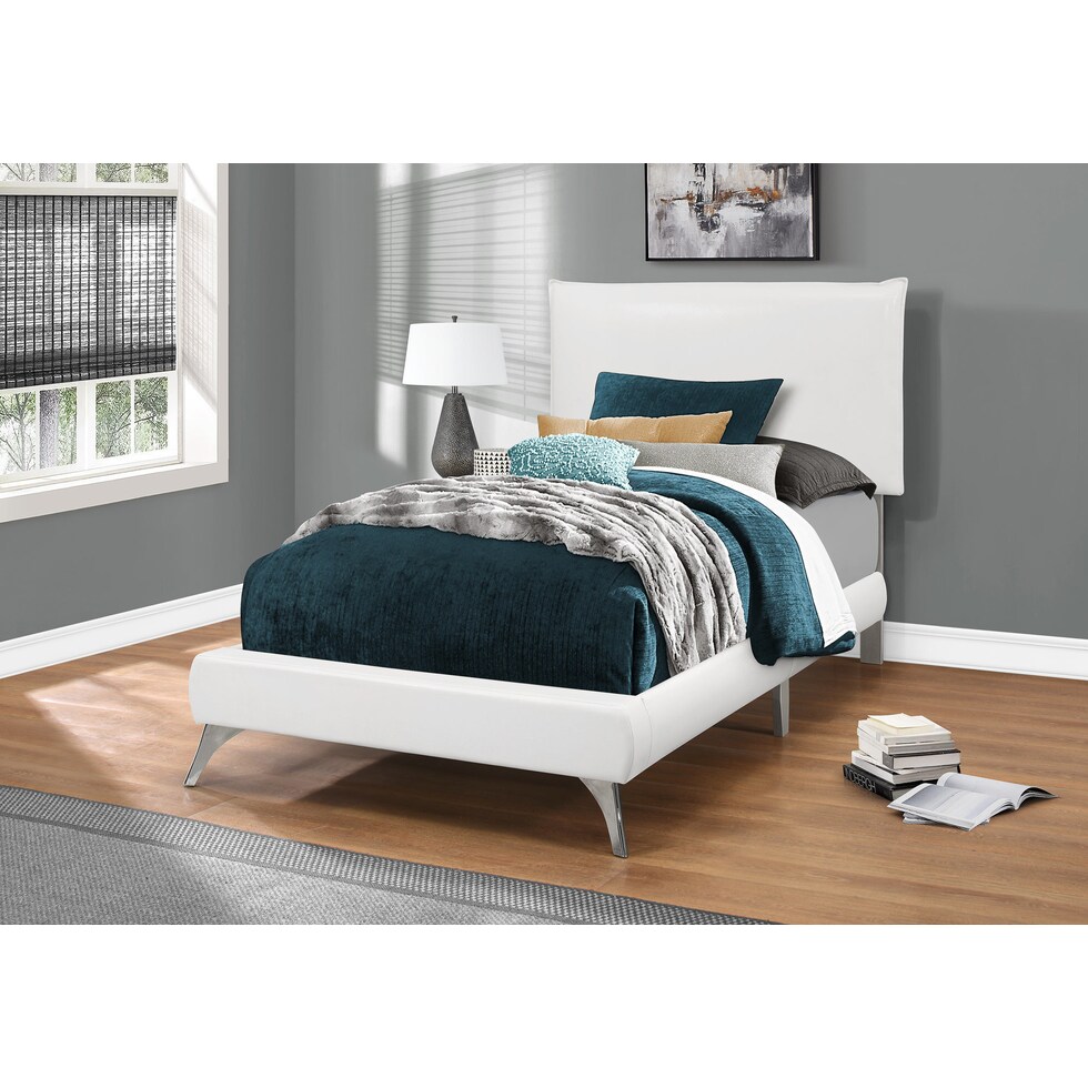 kasey white twin bed   