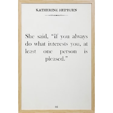 Katherine Hepburn Quote Wall Art