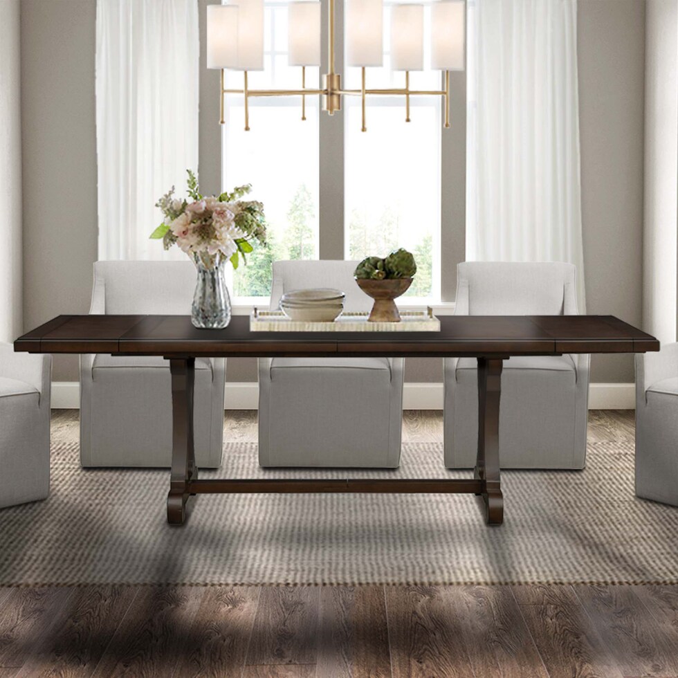 katlynne dark brown dining table   