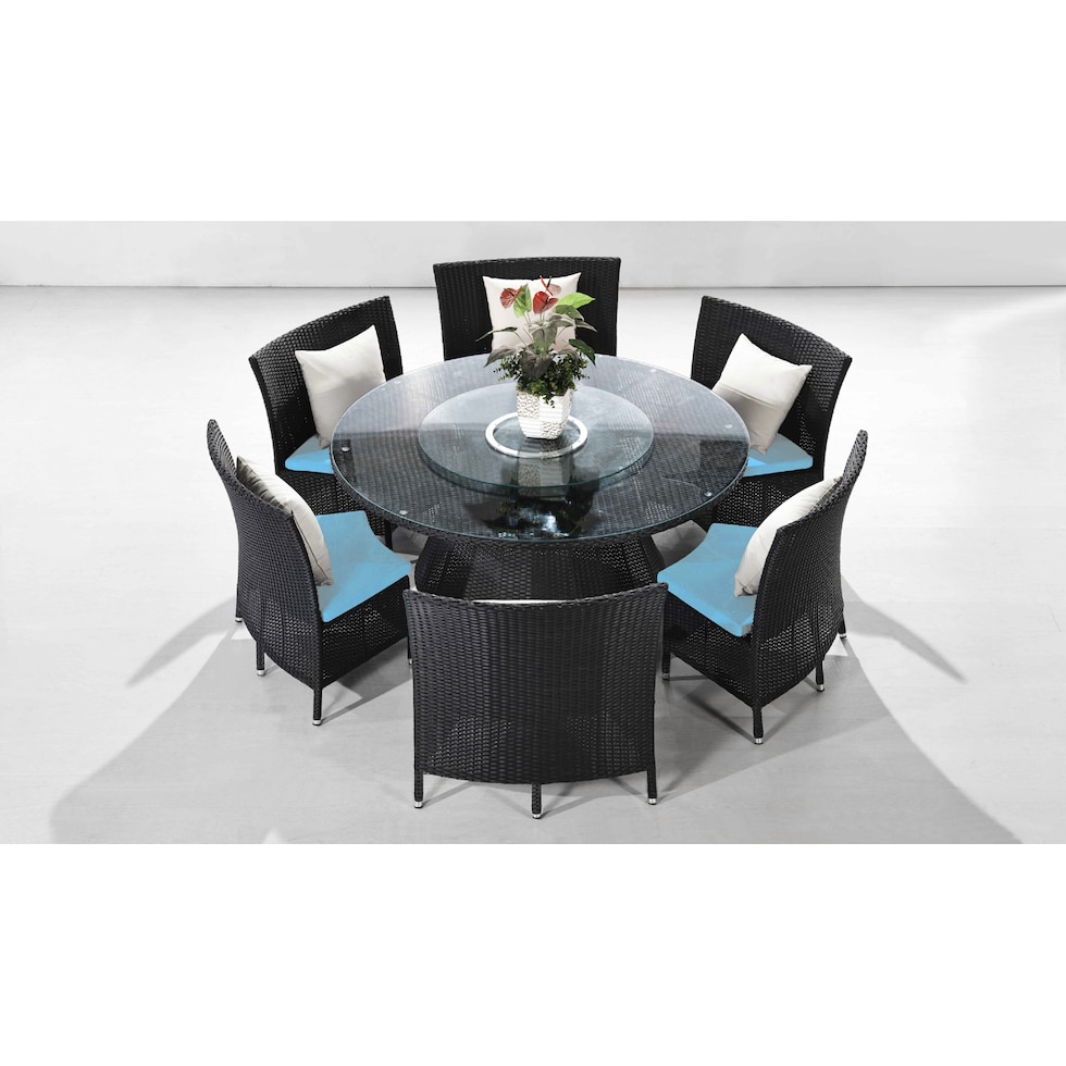 kauai black blue outdoor dinette   