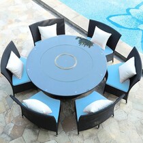 kauai black blue outdoor dinette   