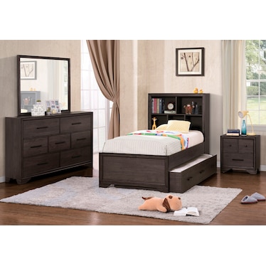 Kayce Bookcase Bed with Trundle