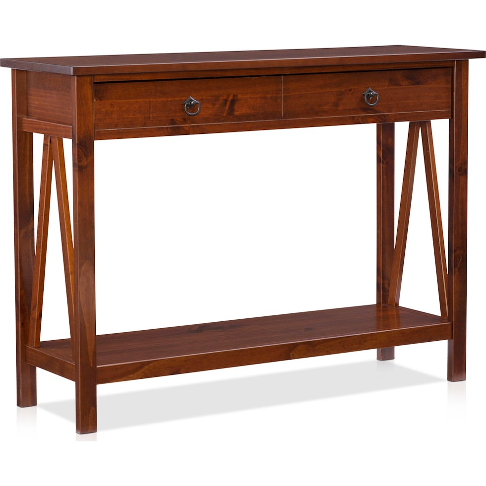 kayden dark brown console table   