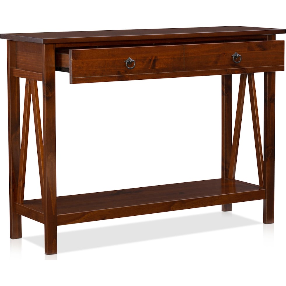 kayden dark brown console table   