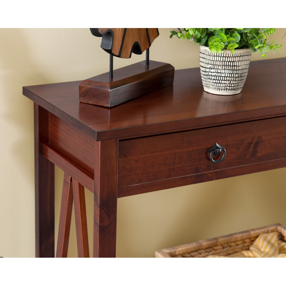 kayden dark brown console table   