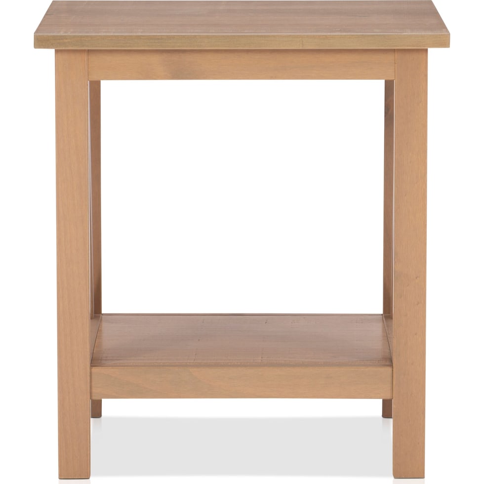 kayden light brown end table   