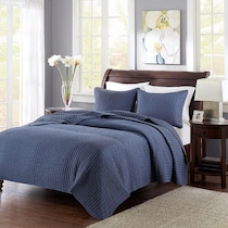 keaton blue twin bedding set   