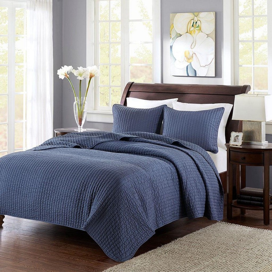 keaton blue twin bedding set   