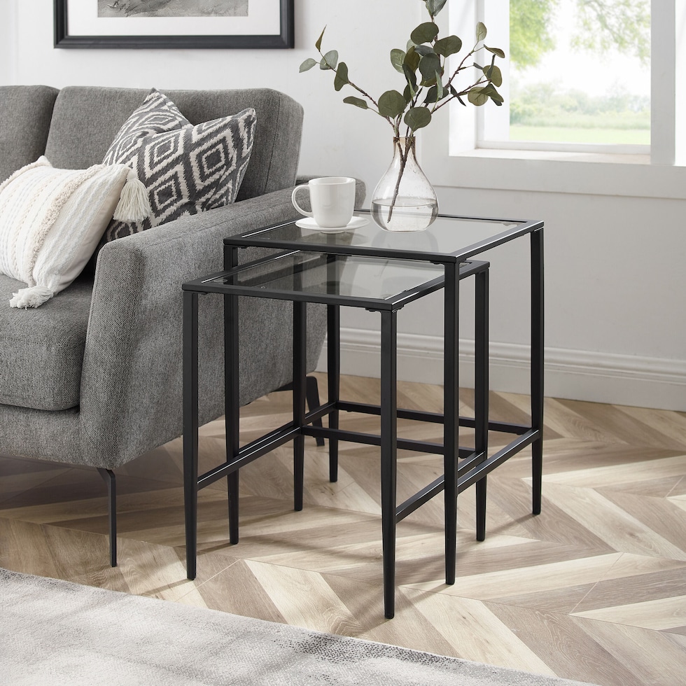 keen black nesting tables   