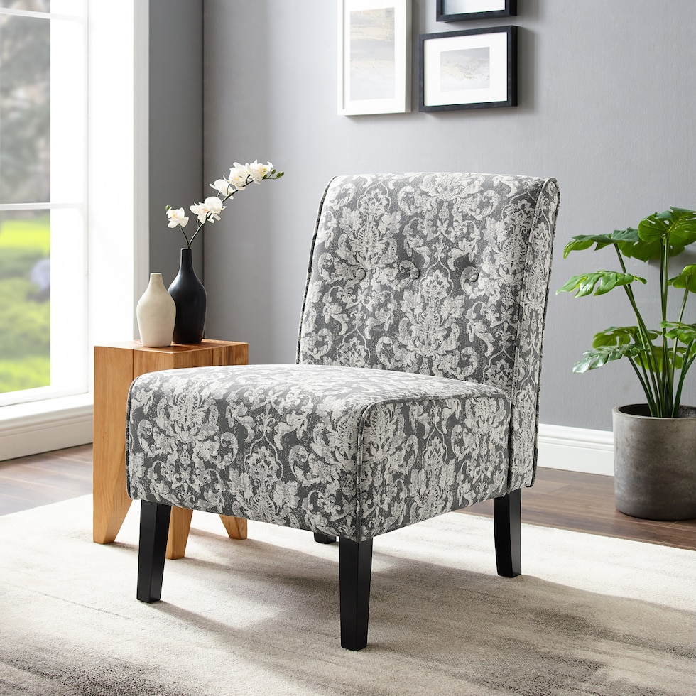 kelvin gray accent chair   