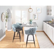 kenna blue gray counter height stool   