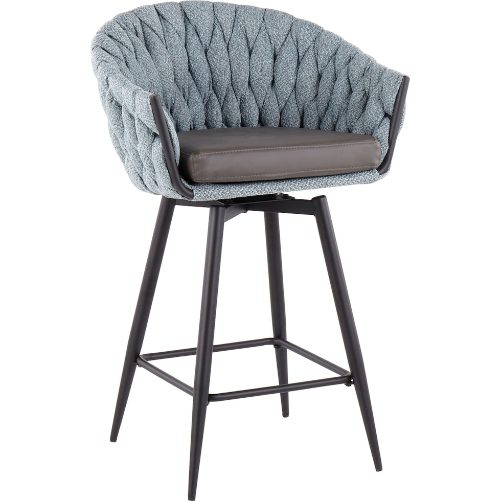 kenna blue gray counter height stool   