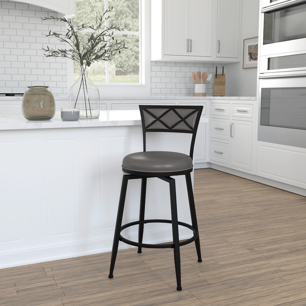 kenneth black counter height stool   