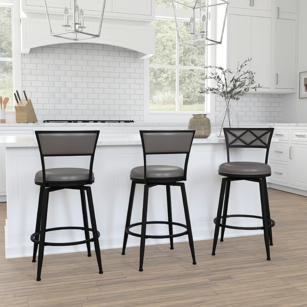 kenneth black counter height stool   