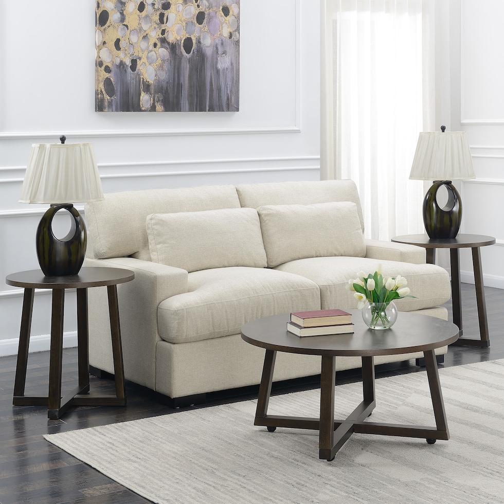 kensie dark brown  pc occasional tables   