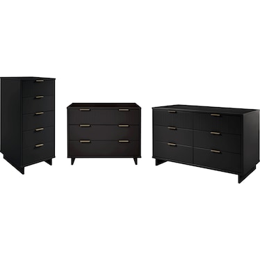 Kenya Dresser, 3 Drawer Dresser and Narrow Chest Set