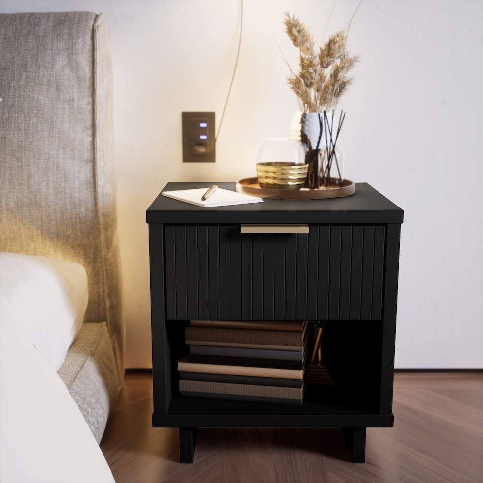 kenya black nightstand   