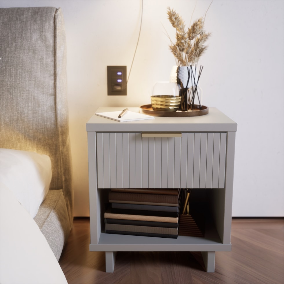 kenya gray nightstand   