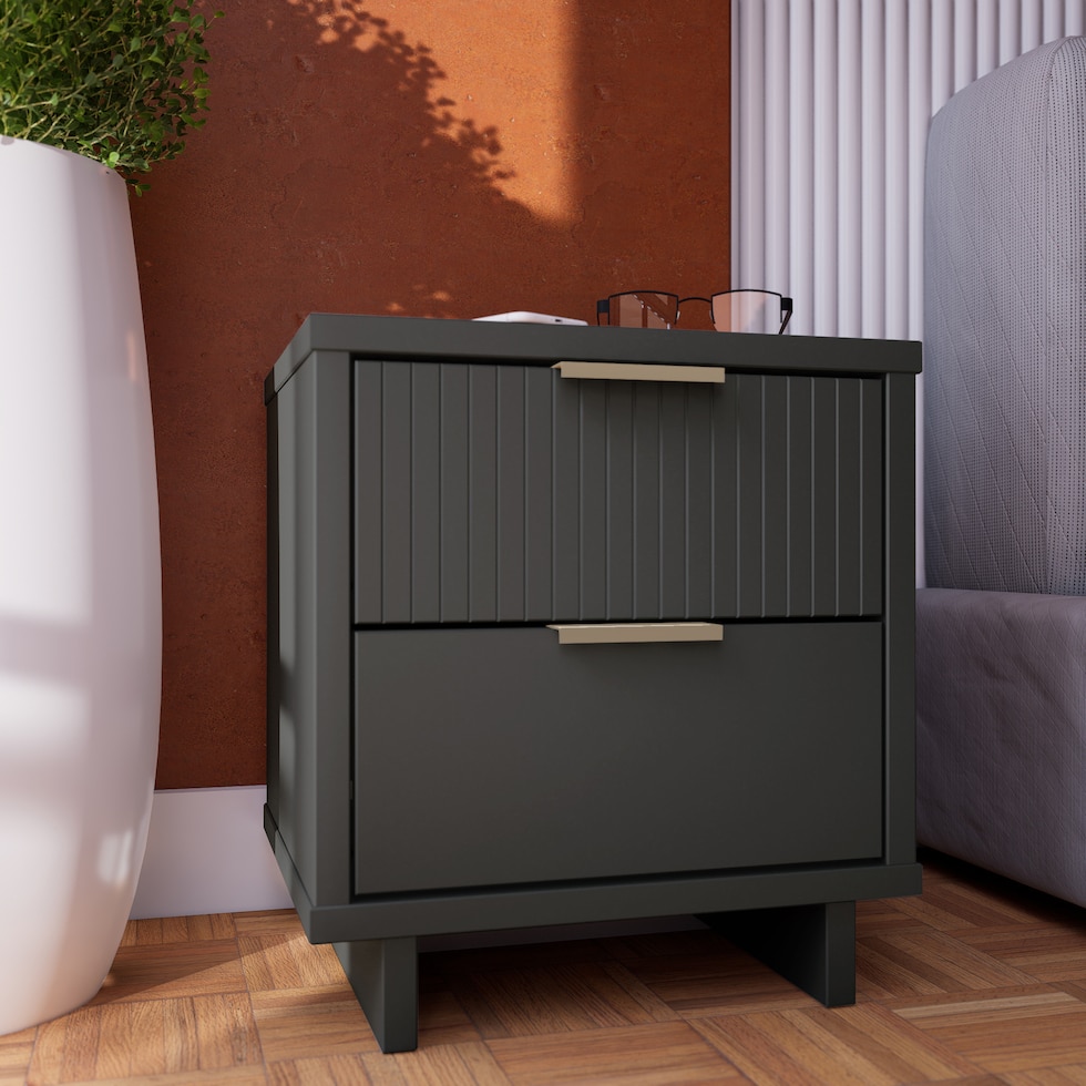 kenya gray nightstand   