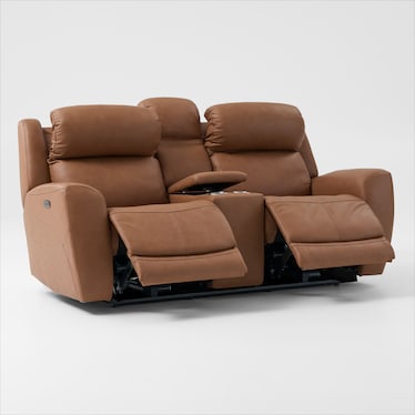 Kenyon Dual-Power Reclining Loveseat with Console