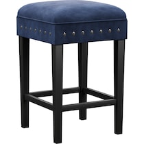 kepler blue and black counter height stool   