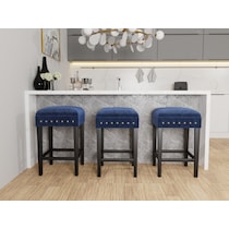 kepler blue and black counter height stool   