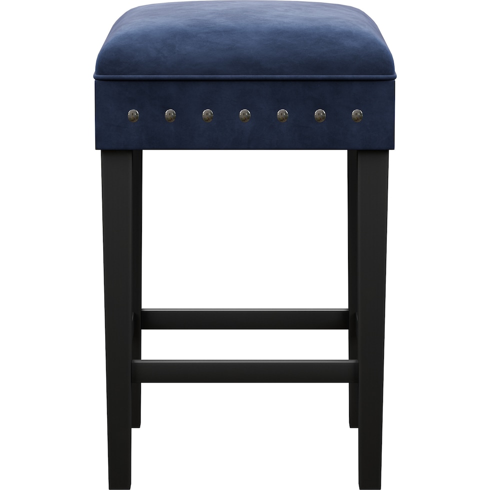 kepler blue and black counter height stool   