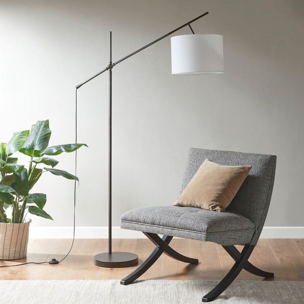kerensa oil rubbed bronze cream floor lamp   