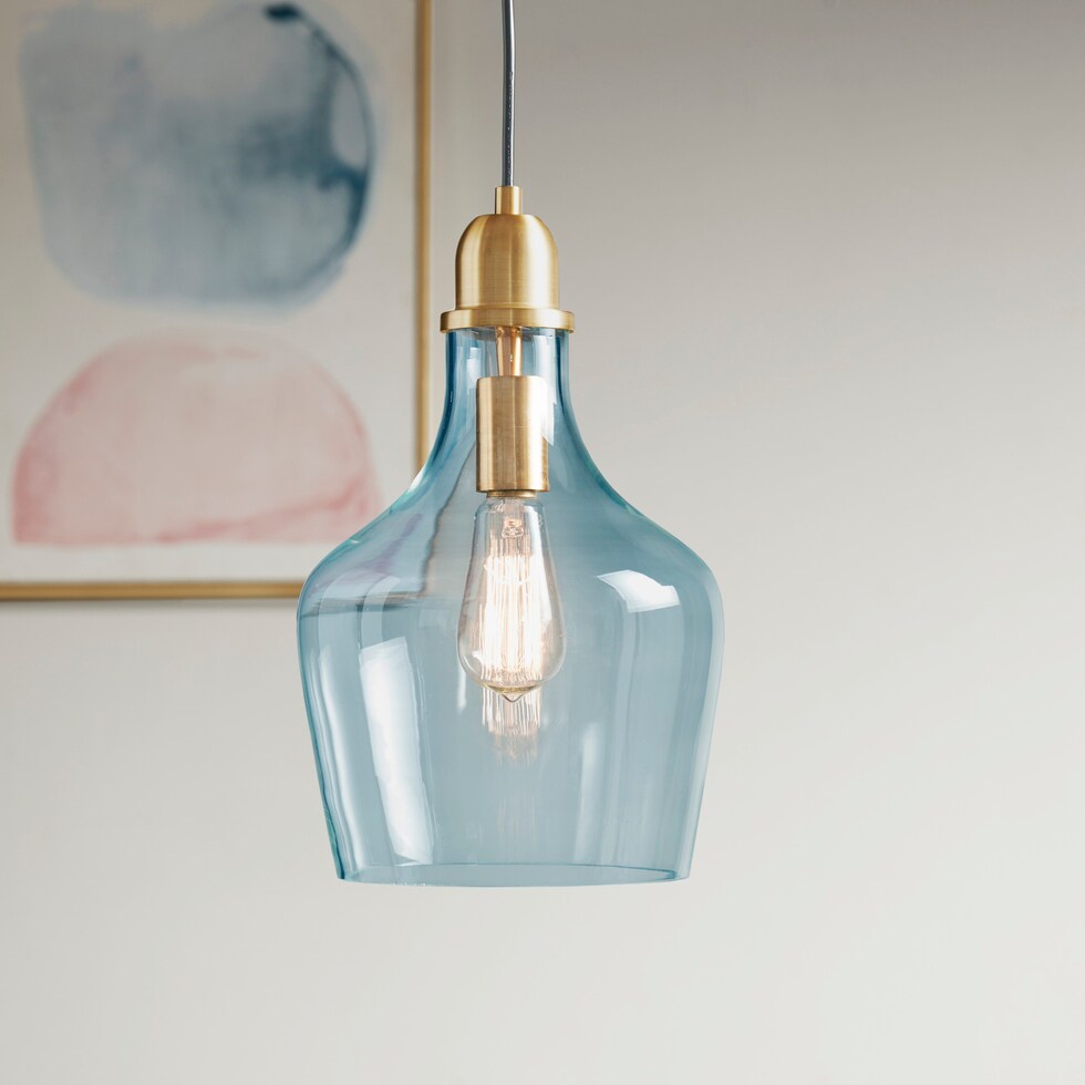 kern blue pendant light   