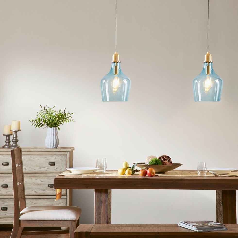 kern blue pendant light   