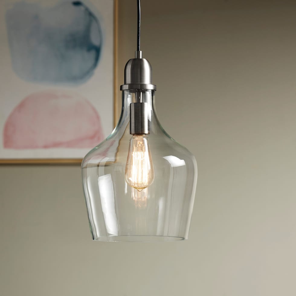 kern silver pendant light   