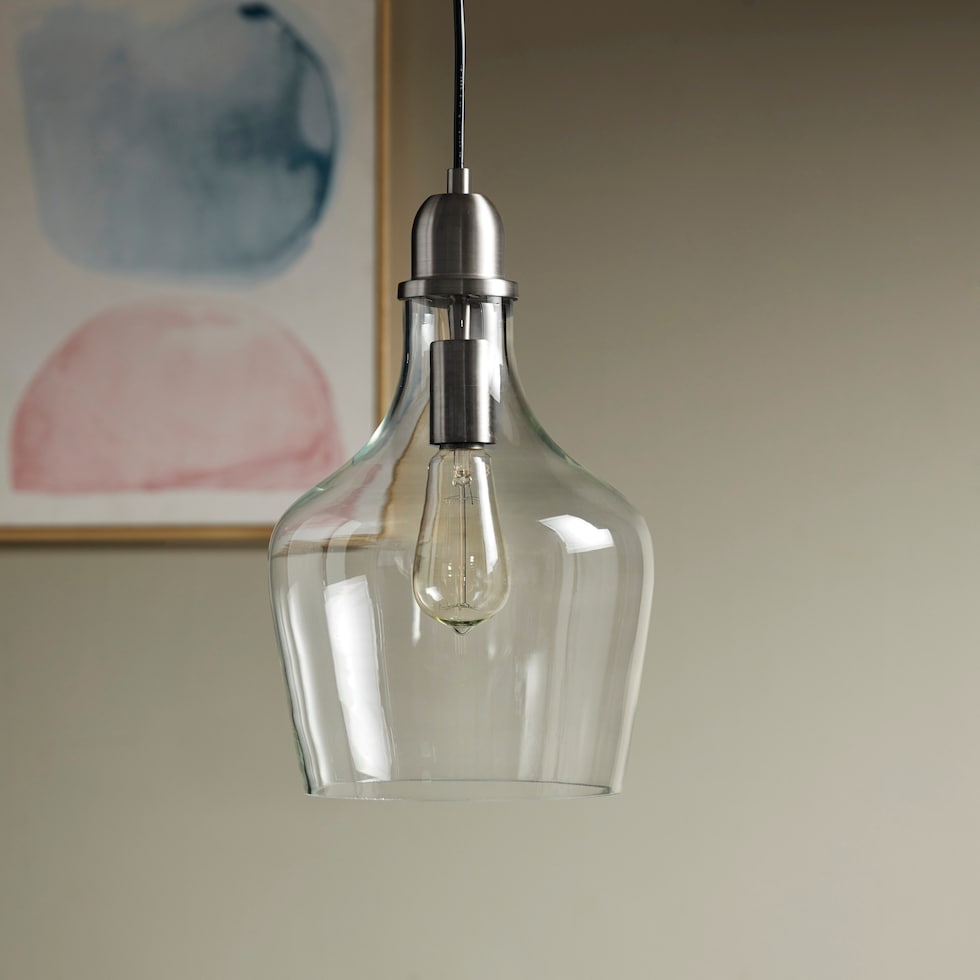 kern silver pendant light   