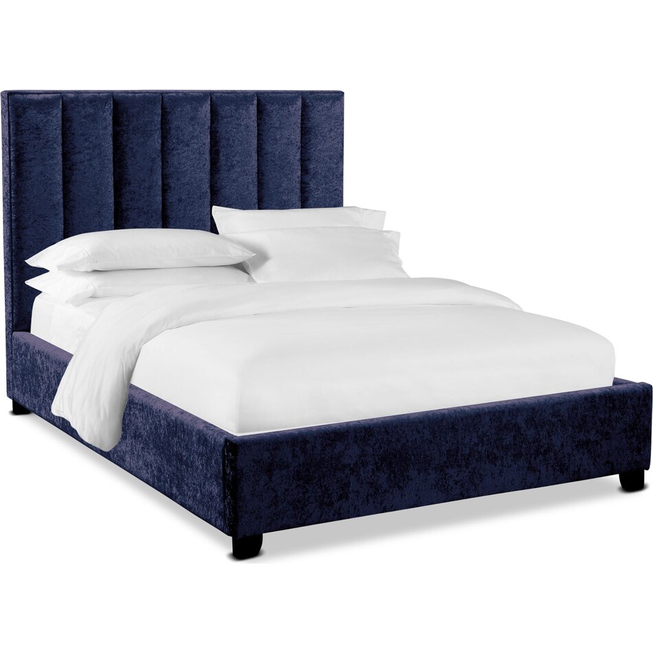 kiera blue king upholstered bed   