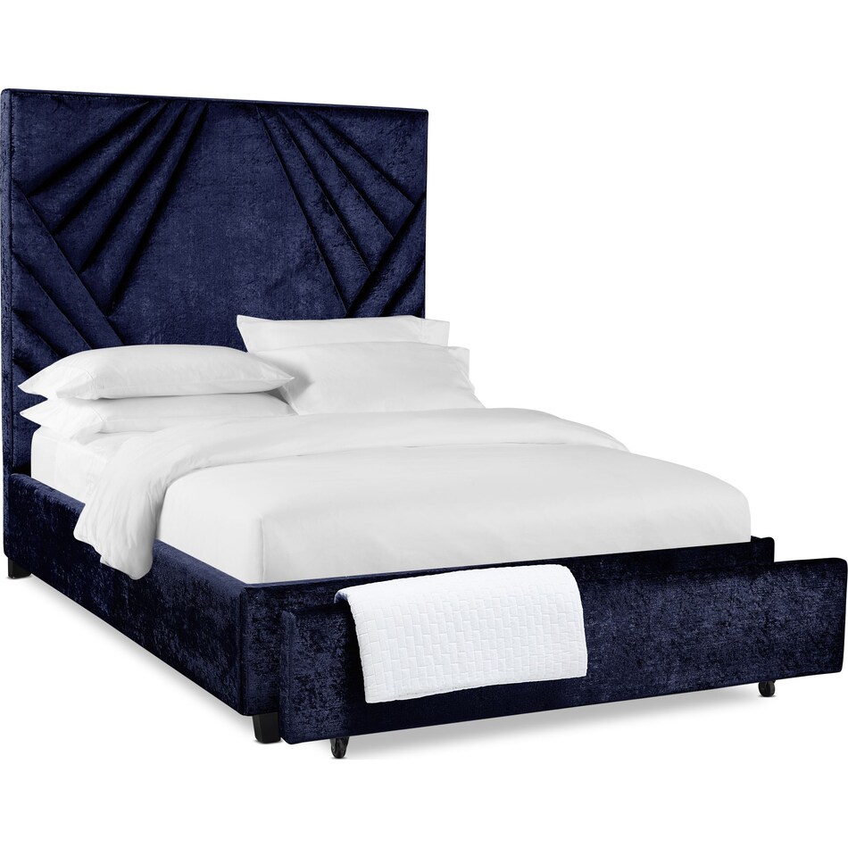 kiera blue queen storage bed   