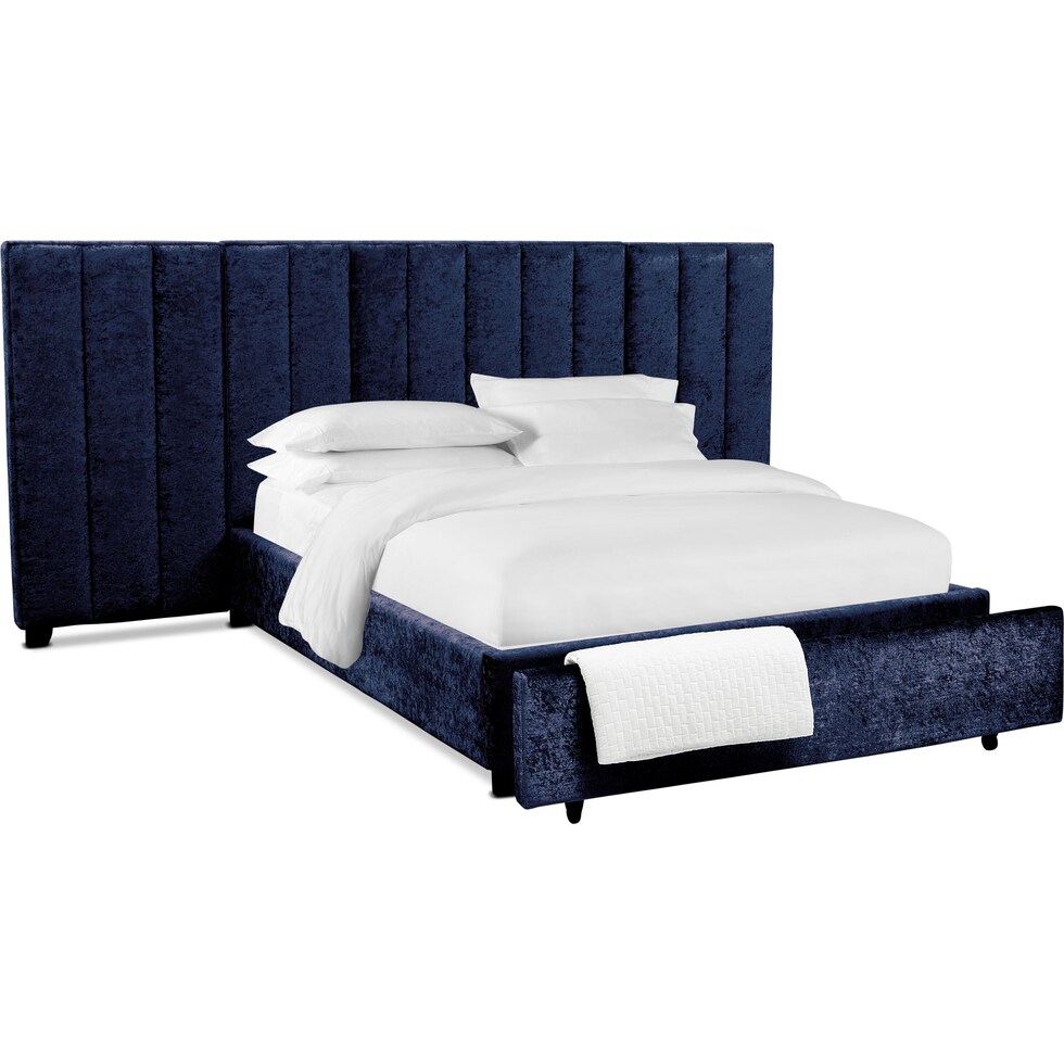 kiera blue queen storage bed   
